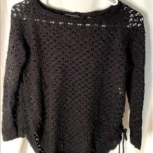 Esperanza Open Knit Sweater with Side Lace Detail